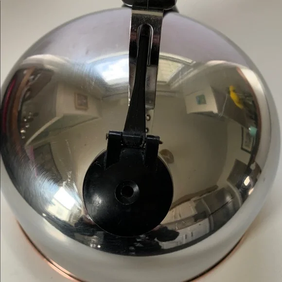 Vintage Paul Revere Stainless Steel Whistling Teakettle with Copper Base - Picture 5 of 7